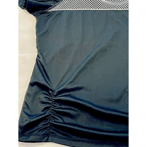 Head Women's Activewear Fitness Black Gray Net Workout Running Top Shirt Medium - Picture 3 of 12